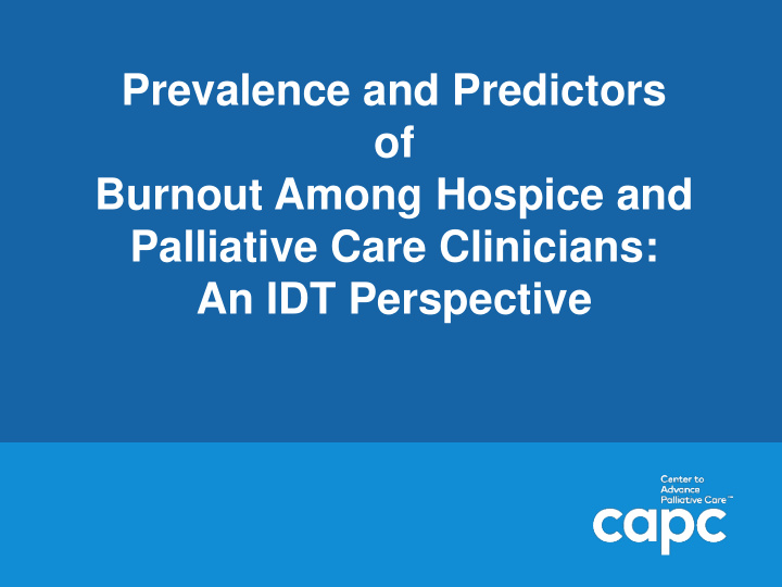 prevalence and predictors