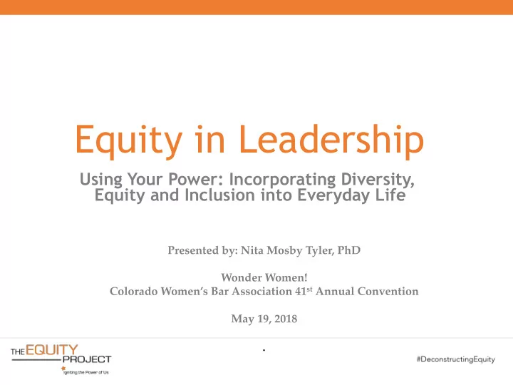 equity in leadership