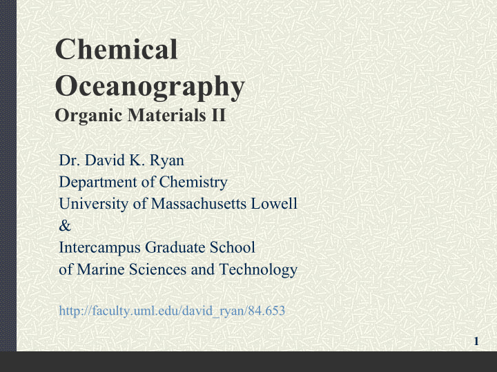 chemical oceanography