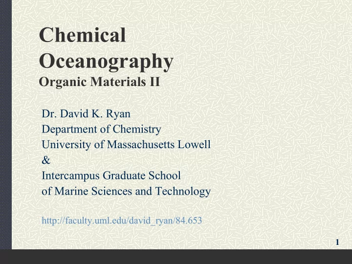 chemical oceanography