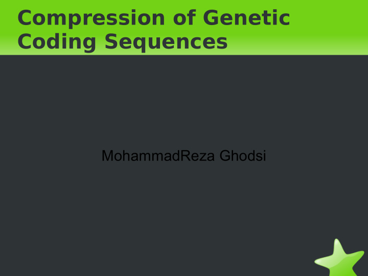 compression of genetic coding sequences