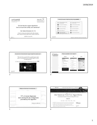 19/06/2019 Almost all areas of health are becoming e-health   Clinical decision support