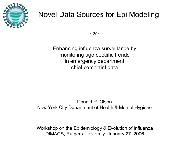 novel data sources for epi modeling