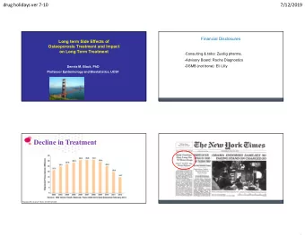 Decline in Treatment Wysowski DK, Greene P. Bone. 2013;57:423-428  1  drug holidays ver 7-10