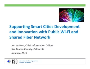 Suppor&amp;ng  Smart  Ci&amp;es  Development    and  Innova&amp;on  with