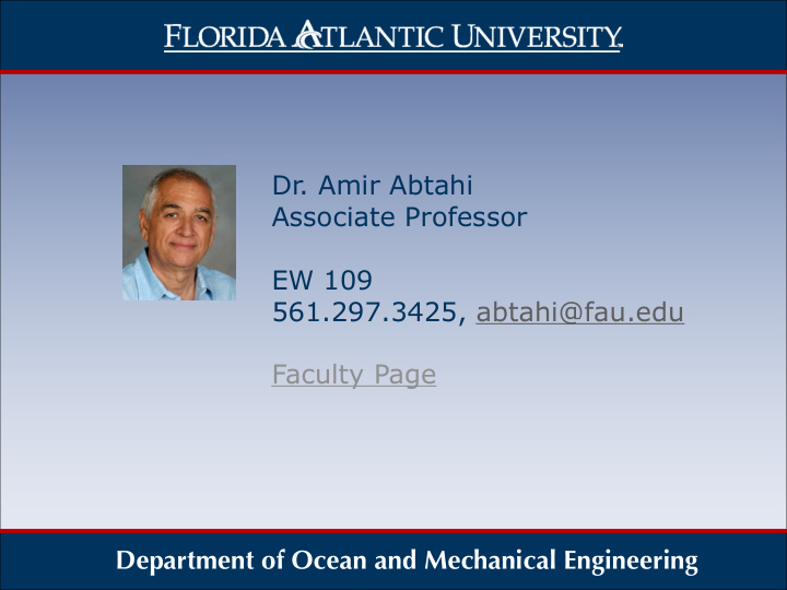 dr amir abtahi associate professor ew 109 561 297 3425