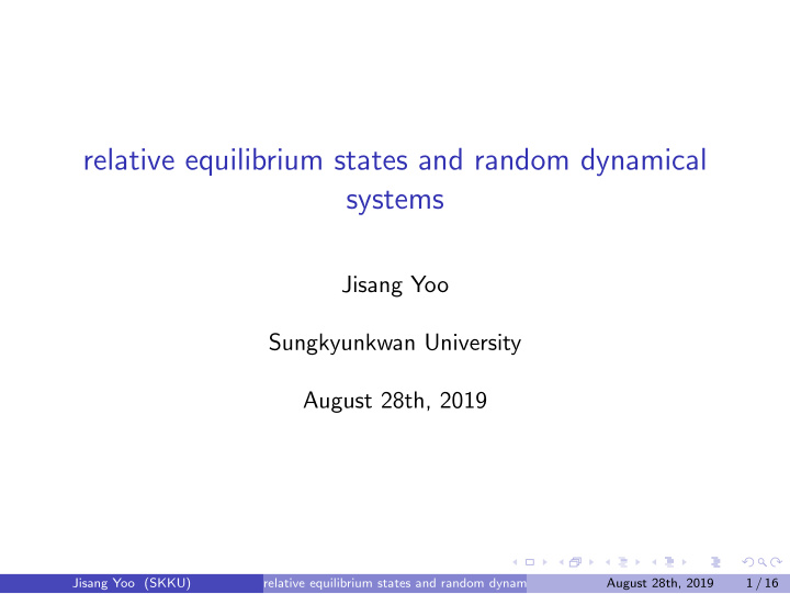 relative equilibrium states and random dynamical systems