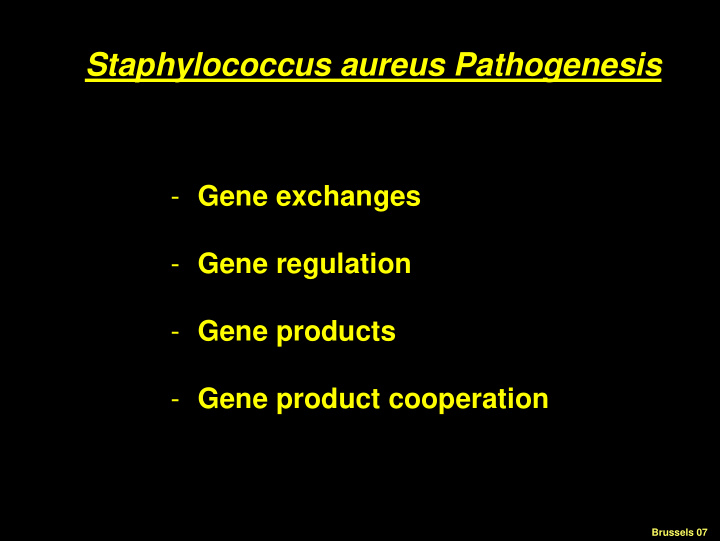 staphylococcus aureus pathogenesis