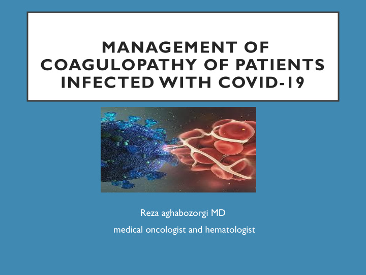 coagulopathy of patients