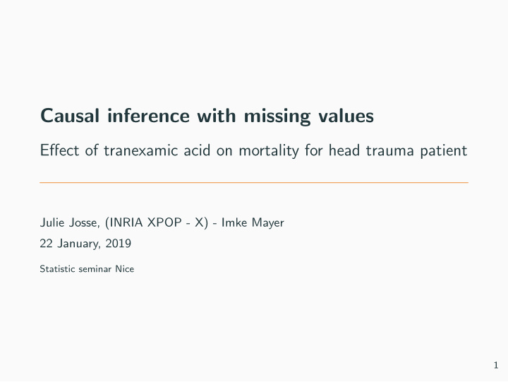 causal inference with missing values