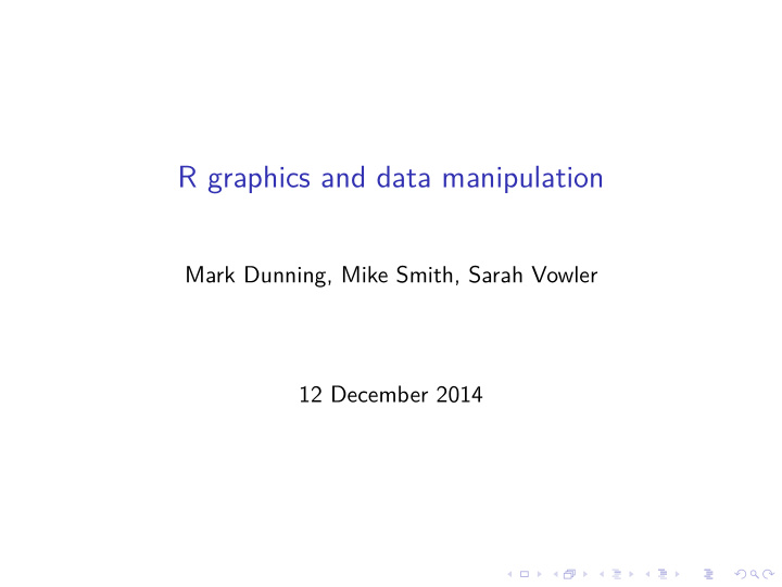 r graphics and data manipulation