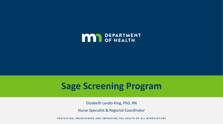 sage screening program
