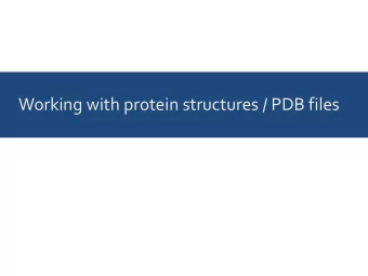 Working with protein structures / PDB files  Structure of Triosephosphate Isomerase  PDB ID: 1HTI