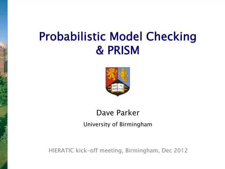 probabilisti tic model checking p pris
