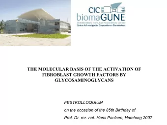 THE MOLECULAR BASIS OF THE ACTIVATION OF  FIBROBLAST GROWTH FACTORS BY  GLYCOSAMINOGLYCANS