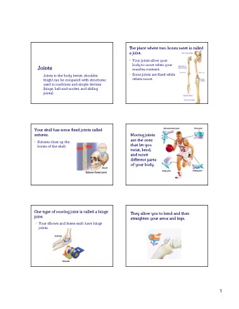 Joints  muscles contract.   Some joints are fixed while  Joints in the body (wrist, shoulder,