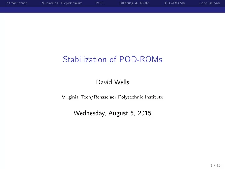 stabilization of pod roms