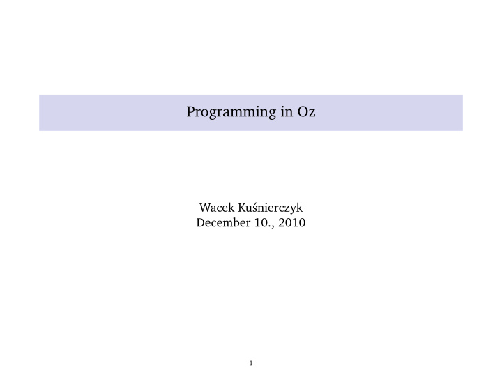 programming in oz
