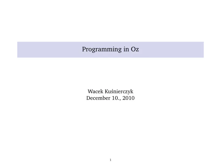 programming in oz