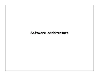 Software Architecture  Software architecture   The design process for identifying the sub-
