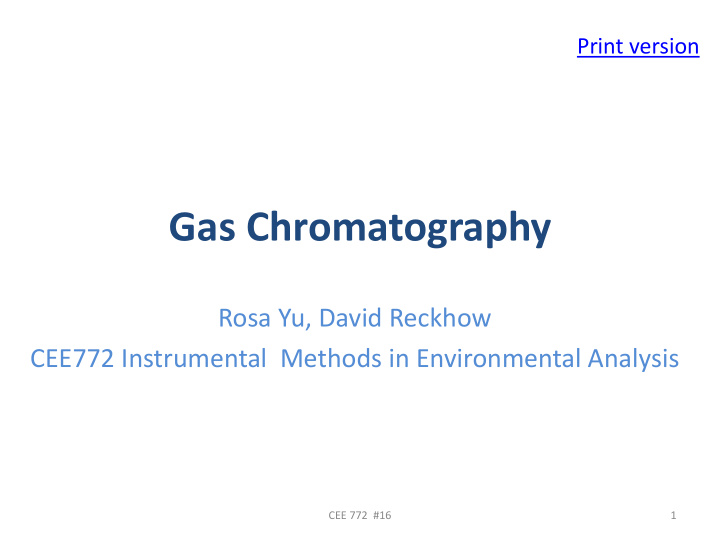 gas chromatography