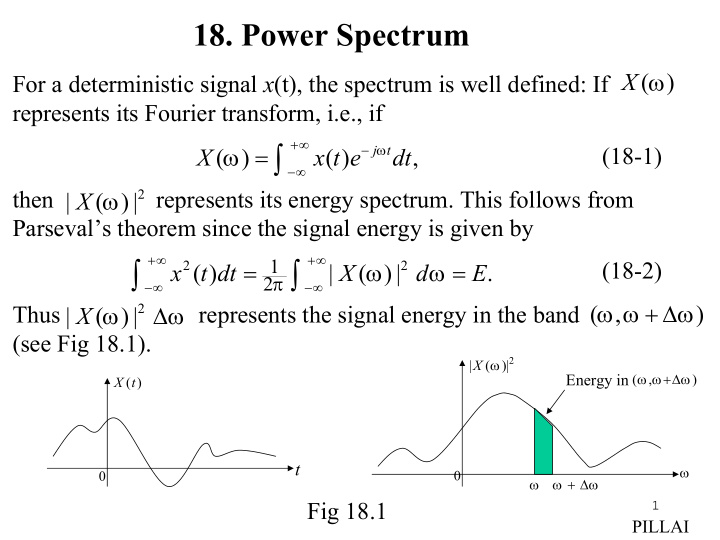 j t 18 1 x x t e dt x then represents its energy spectrum