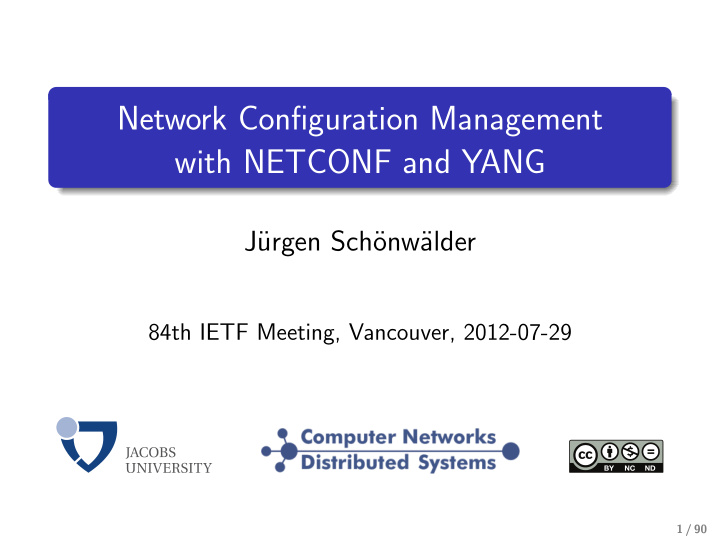 network configuration management with netconf and yang