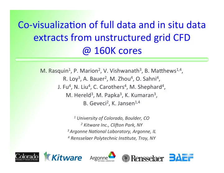 co visualiza on of full data and in situ data extracts