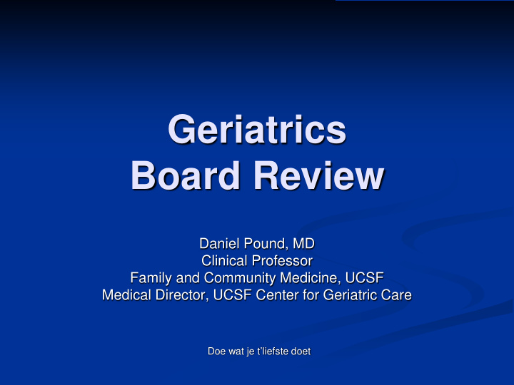 geriatrics board review