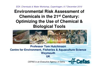 Environmental Risk Assessment of Chemicals in the 21 st Century:  Optimizing the Use of Chemical