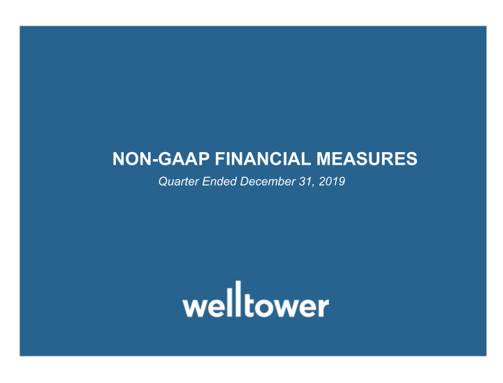 non gaap financial measures non gaap financial measures