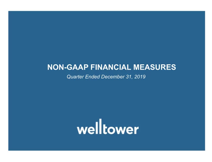 non gaap financial measures non gaap financial measures