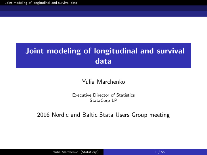 joint modeling of longitudinal and survival data
