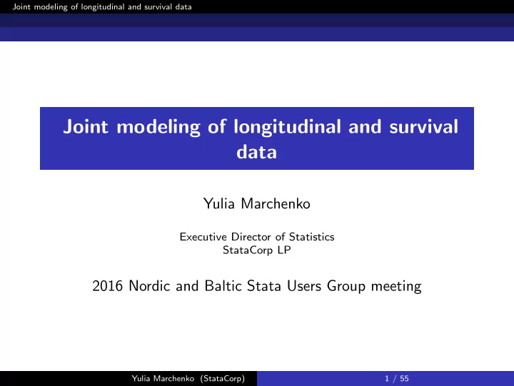 joint modeling of longitudinal and survival data