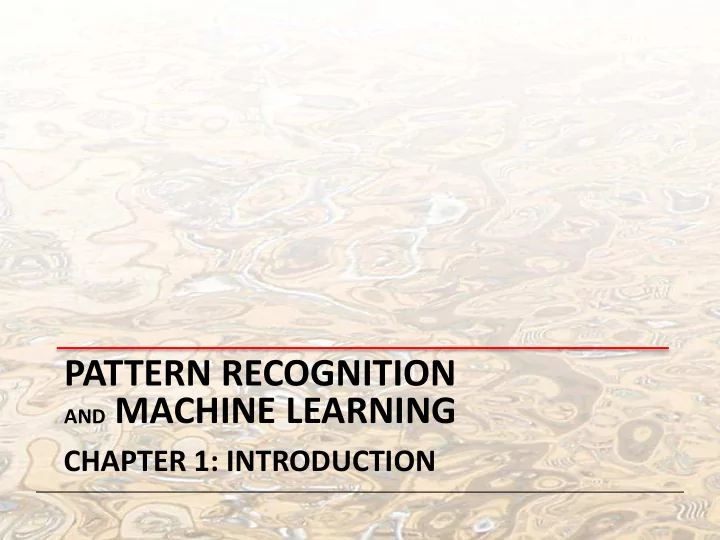 and machine learning