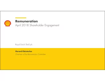 Remuneration  April 2018 Shareholder Engagement  Royal Dutch Shell plc  Gerard Kleisterlee