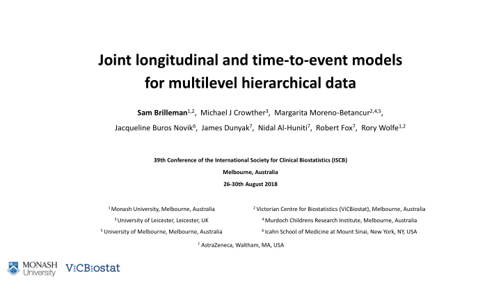 joint longitudinal and time to event models for
