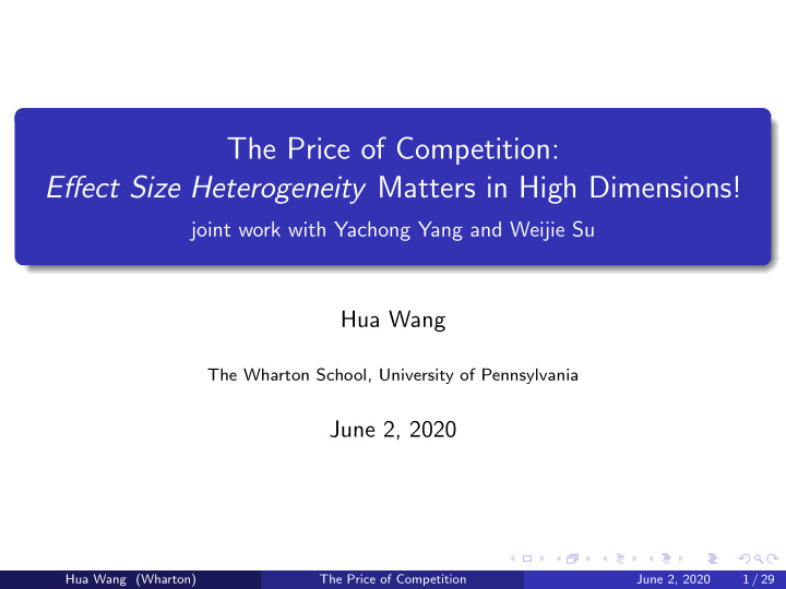 the price of competition effect size heterogeneity
