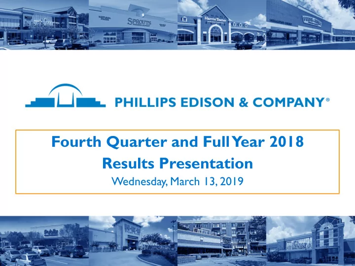 fourth quarter and full year 2018 results presentation