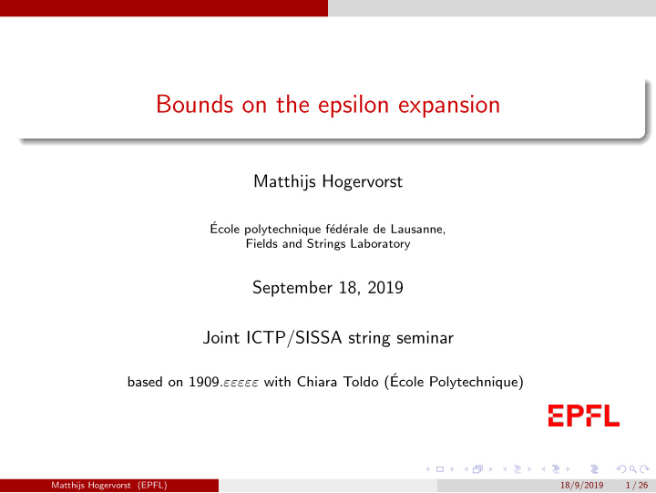 bounds on the epsilon expansion
