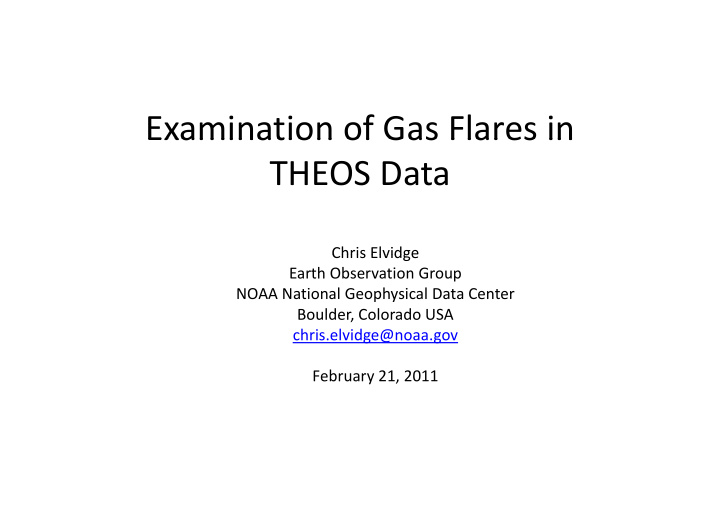 examination of gas flares in examination of gas flares in