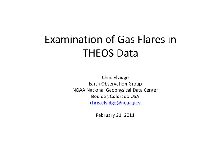 examination of gas flares in examination of gas flares in