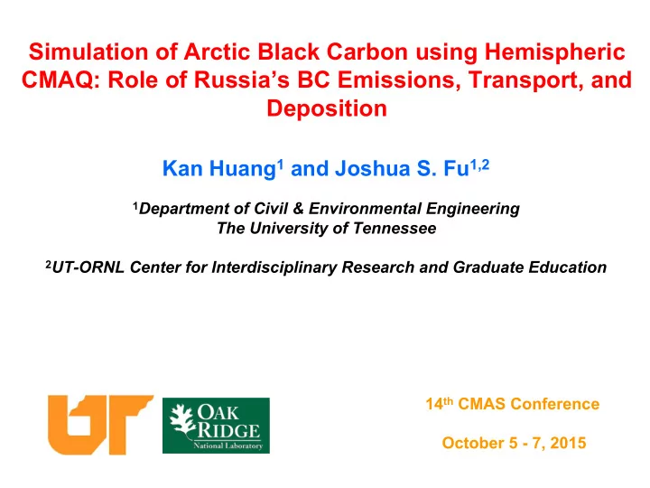 simulation of arctic black carbon using hemispheric cmaq