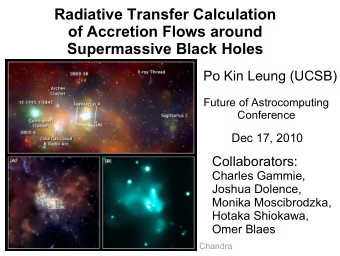 Radiative Transfer Calculation  of Accretion Flows around  Supermassive Black Holes  Po Kin Leung