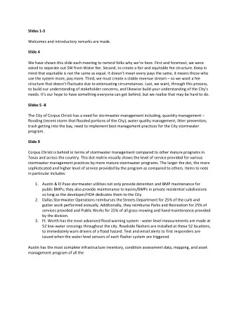 Slides 1-3  Welcomes and introductory remarks are made.  Slide 4 We have shown this slide each