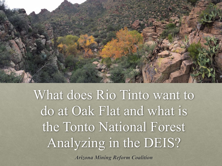 what does rio tinto want to do at oak flat and what is