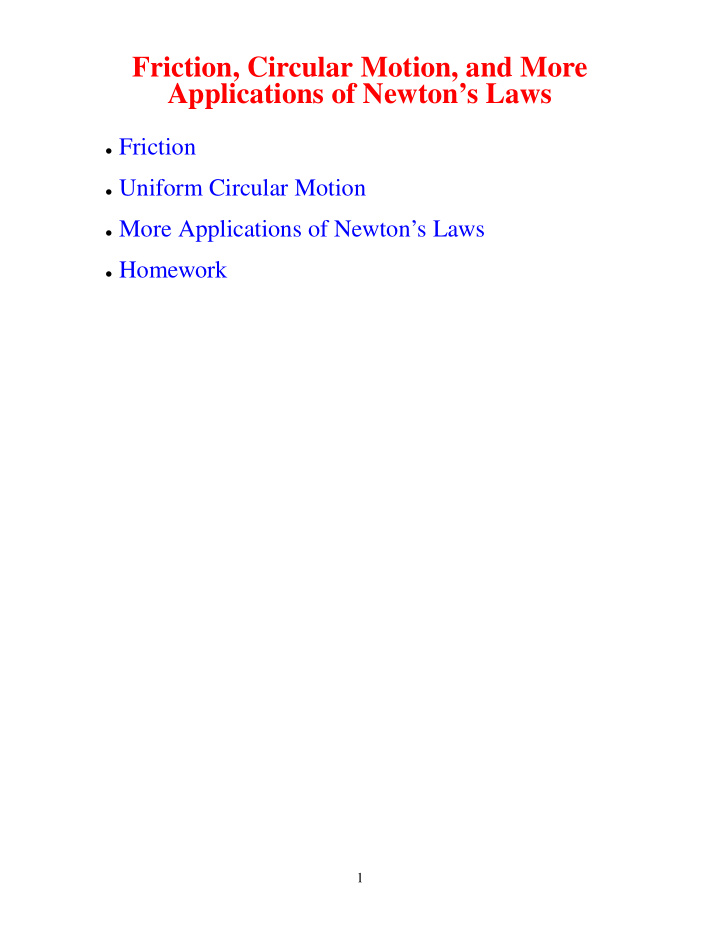 friction circular motion and more applications of newton