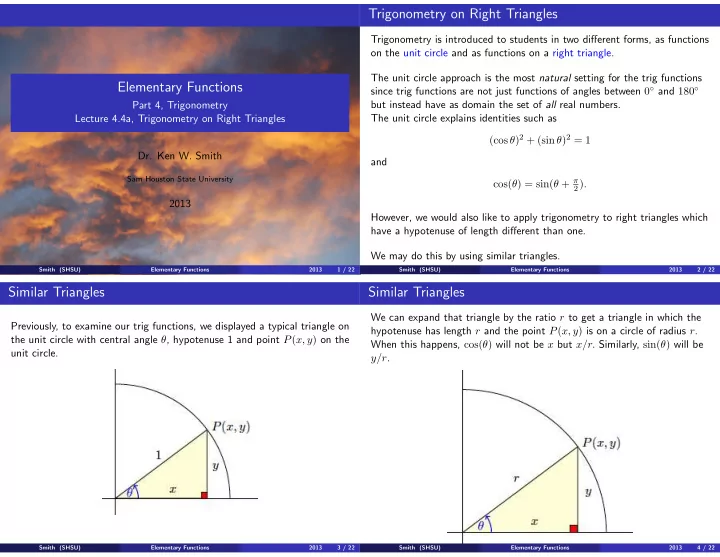 trigonometry on right triangles