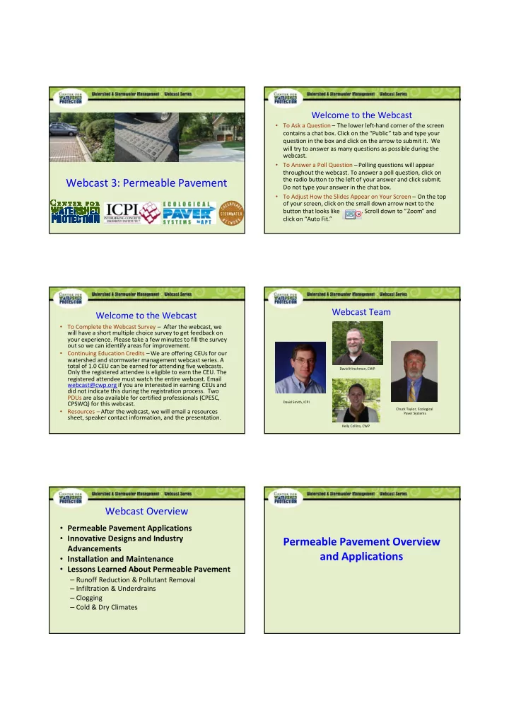 webcast 3 permeable pavement