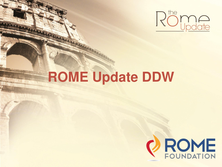 rome update ddw rome faculty